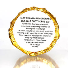 Load image into Gallery viewer, May Chang + Lemongrass Salt Scrub Bar 2.8 oz